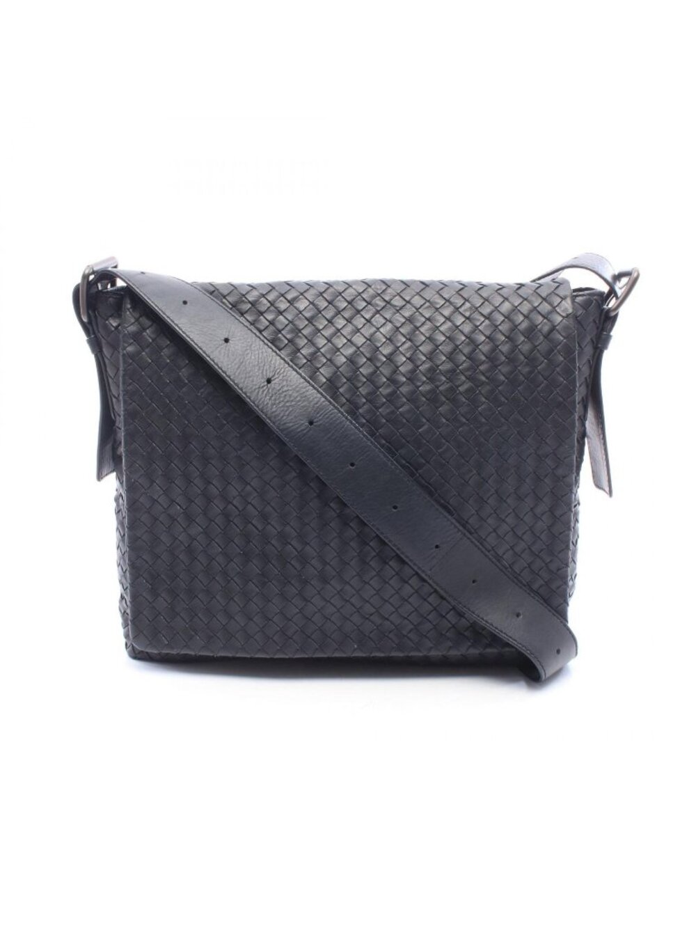 Bottega Veneta Shoulder Bag Intrecciato Dark Navy Leather